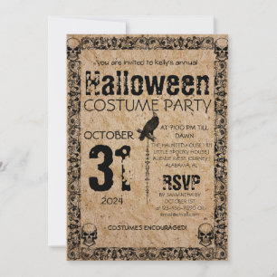 Invitation Costume d'Halloween gothique Vintage adulte