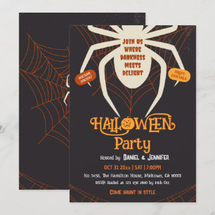 Invitation Costume d'Halloween pour adultes Toile d'araignée 