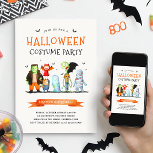 Invitation Costume d'Halloween pour enfants fête d'anniversai