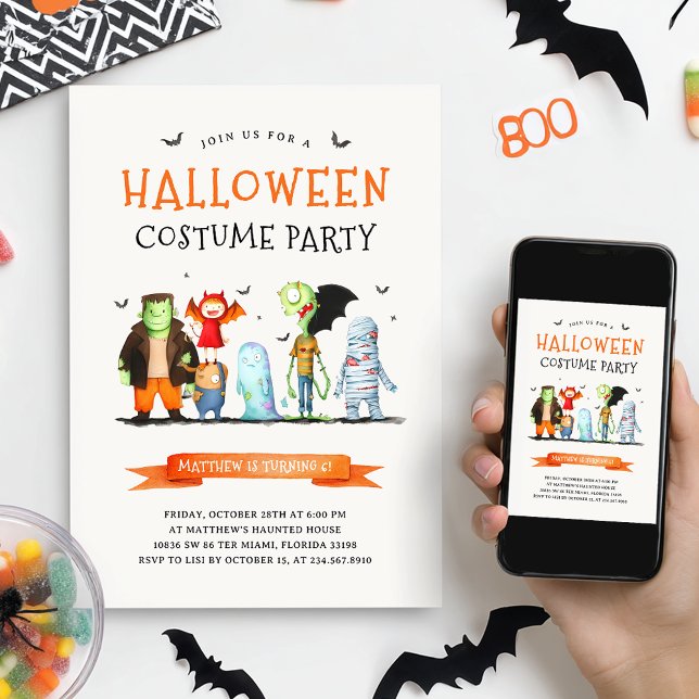 Invitation Costume d'Halloween pour enfants fête d'anniversai (Créateur téléchargé)