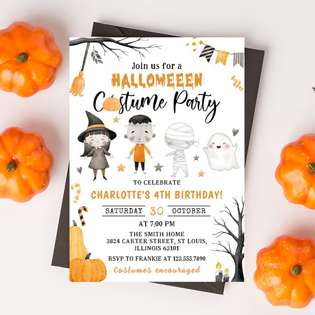 Invitation Costume d'Halloween pour les enfants mignons Fête  (Créateur téléchargé)
