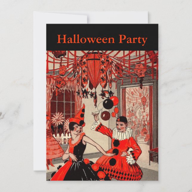 Invitation Costume d'Halloween vintage (Devant)