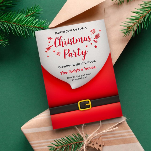 Invitation Costume du Père Noël avec boucle de ceinture (Créateur téléchargé)