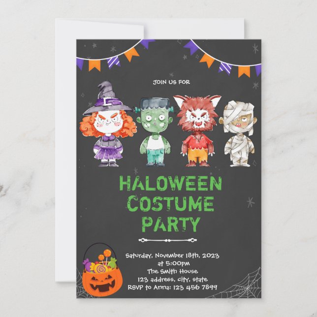 Invitation costume Halloween (Devant)