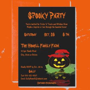 Invitation Costume Jack O'Lantern Fête d'Halloween