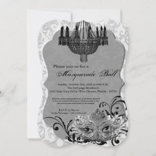 Invitation Costume Mascarade Argent Mascarade Masque Masque P