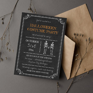 Invitation Costume Orange Noir Halloween Fête