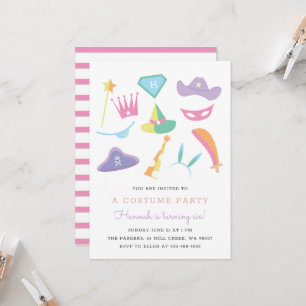 Invitation Costume Party Anniversaire de enfant partie Rainbo