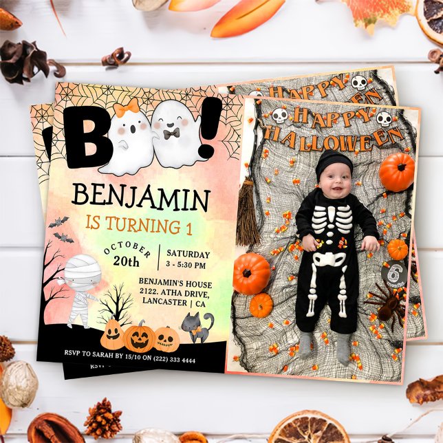 Invitation Costume pour enfants d'Halloween 1ère fête d'anniv (Créateur téléchargé)