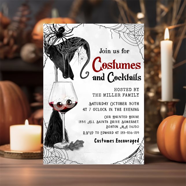 Invitation Costumes & Cocktails Adulte Halloween Gothique Par (Créateur téléchargé)