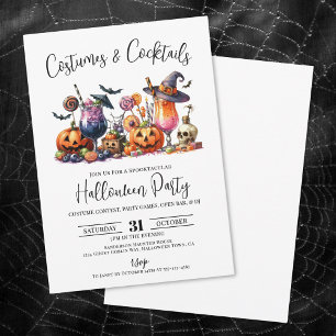 Invitation Costumes Cocktails Adulte Halloween Party