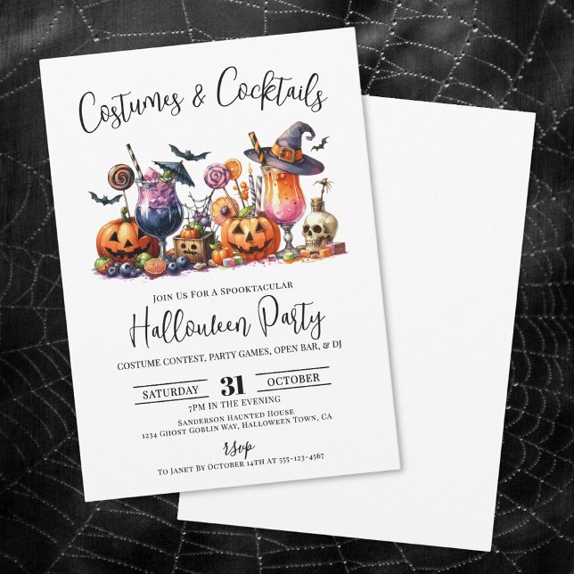 Invitation Costumes Cocktails Adulte Halloween Party (Costumes Cocktails Adult Halloween Party Invitation)