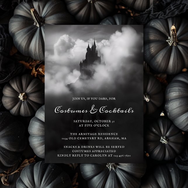 Invitation Costumes & Cocktails Château Éffrayant Adulte Hall (Créateur téléchargé)