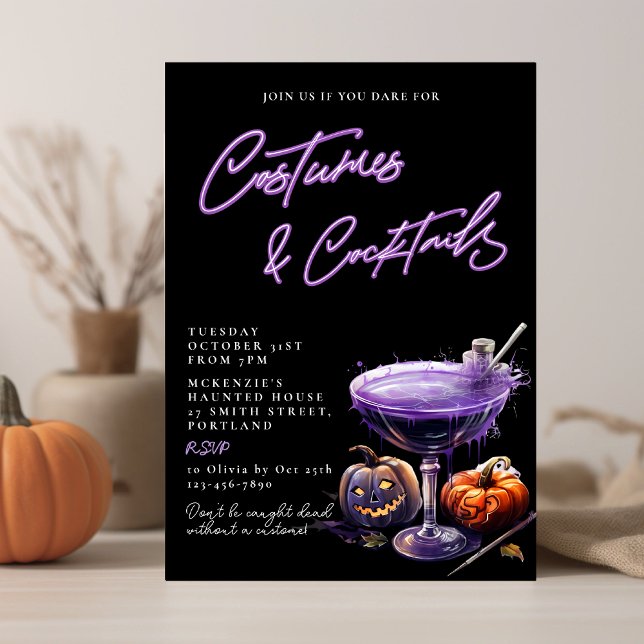Invitation Costumes & Cocktails Fête d'Halloween adulte (Créateur téléchargé)