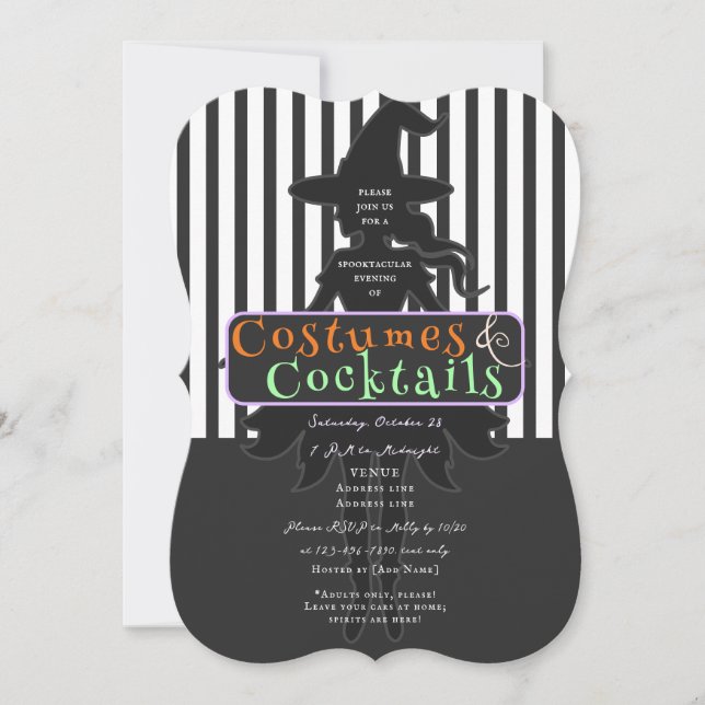 Invitation Costumes & Cocktails Halloween Boire jusqu'aux sor (Devant)