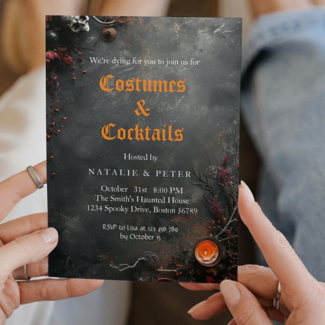 Invitation Costumes & Cocktails I Bougies Grey (Créateur téléchargé)