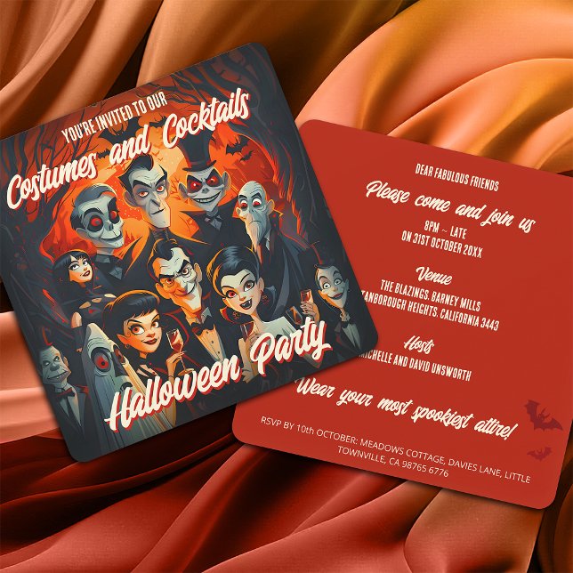 Invitation Costumes Cocktails les années 50 Style Halloween I (Créateur téléchargé)
