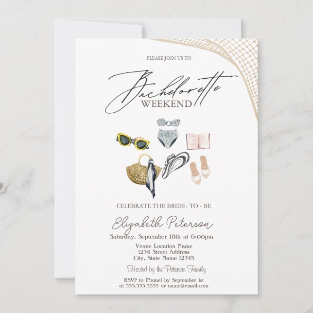 Invitation Costumes de bain Tropical Beach Bachelorette Party (Devant)