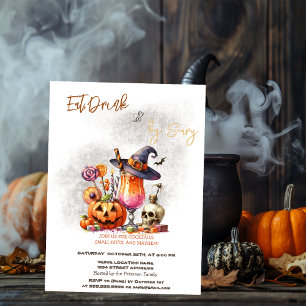 Invitation Costumes de citrouille et cocktail d'Halloween