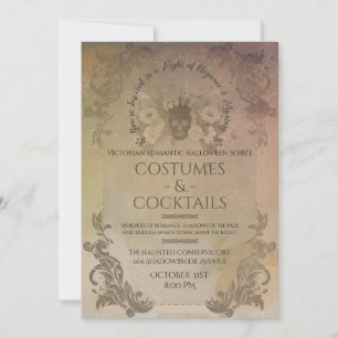 Invitation Costumes d'Halloween et cocktails victoriens gothi