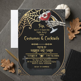 Invitation Costumes d'Halloween pour adultes & Cocktails Art
