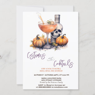 Invitation Costumes et cocktails citrouilles Halloween