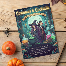 Invitation Costumes et cocktails de brasserie en forêt enchan