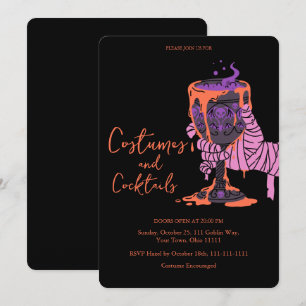 Invitation Costumes et cocktails d'Halloween de la main de mo