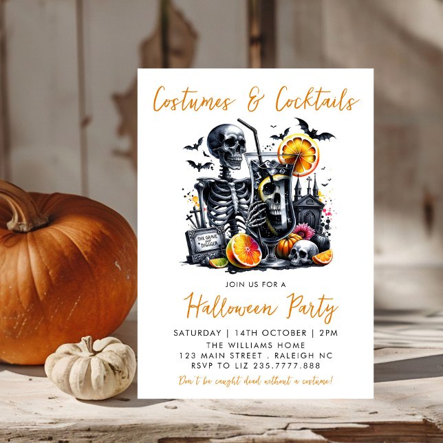 Invitation Costumes et cocktails Fête d'Halloween pour adulte (Créateur téléchargé)