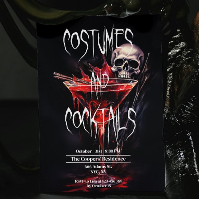 Invitation Costumes et cocktails Halloween sanglant adulte (Créateur téléchargé)