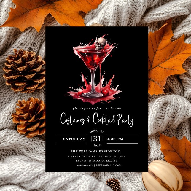Invitation Costumes et cocktails modernes Halloween Party (Créateur téléchargé)