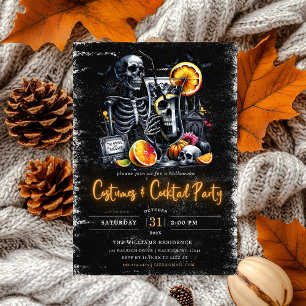 Invitation Costumes et cocktails modernes Neon Halloween Part