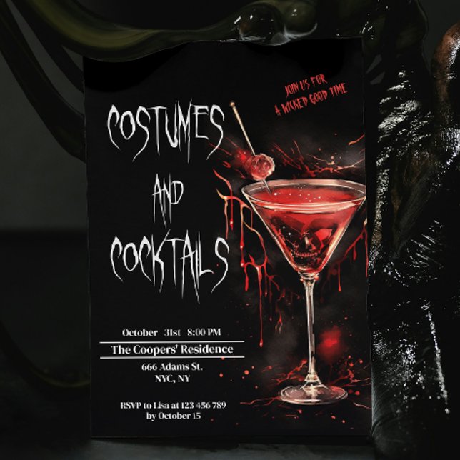 Invitation Costumes et cocktails Potion sanglante Halloween (Créateur téléchargé)