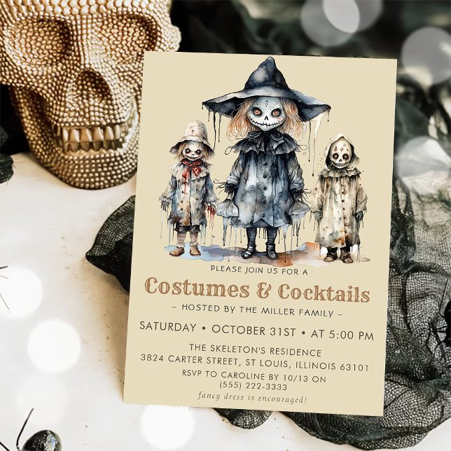 Invitation Costumes et cocktails pour adultes crâne Fête d'Ha (Créateur téléchargé)