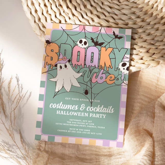 Invitation Costumes et cocktails Retro Halloween Party (Créateur téléchargé)