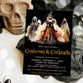 Invitation Costumes et cocktails sorciers & fantômes Fête d'H
