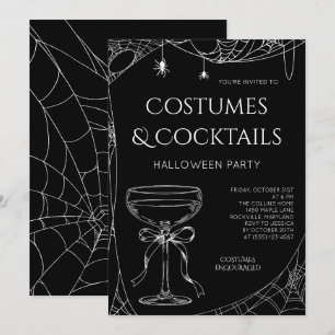 Invitation Costumes Féminins et Cocktails Soirée Halloween Ad