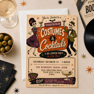 Invitation Costumes Rétro Vintage & Cocktails Soirée Hallowee