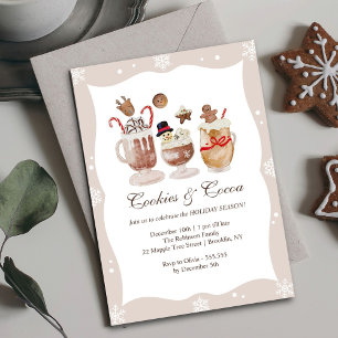 Invitation Cosy Cocoa and Cookies Noël Fête de Noël
