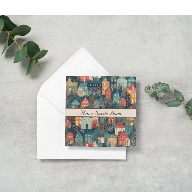 Invitation Cosy Hygge Village Nordic Folk Art, personnalisé (Créateur téléchargé)