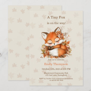 Invitation Cosy Renard d'automne Baby shower Cosy Woodland Pa