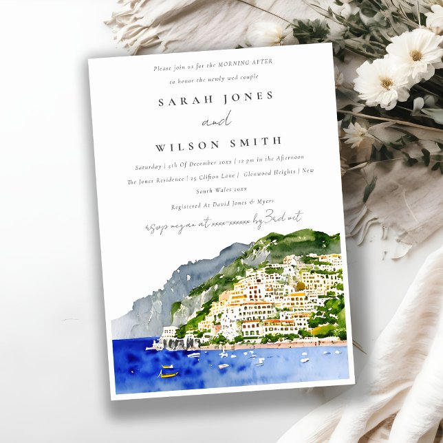 Invitation Côte Chic d'Amalfi Italie Paysage Matin après (Créateur téléchargé)