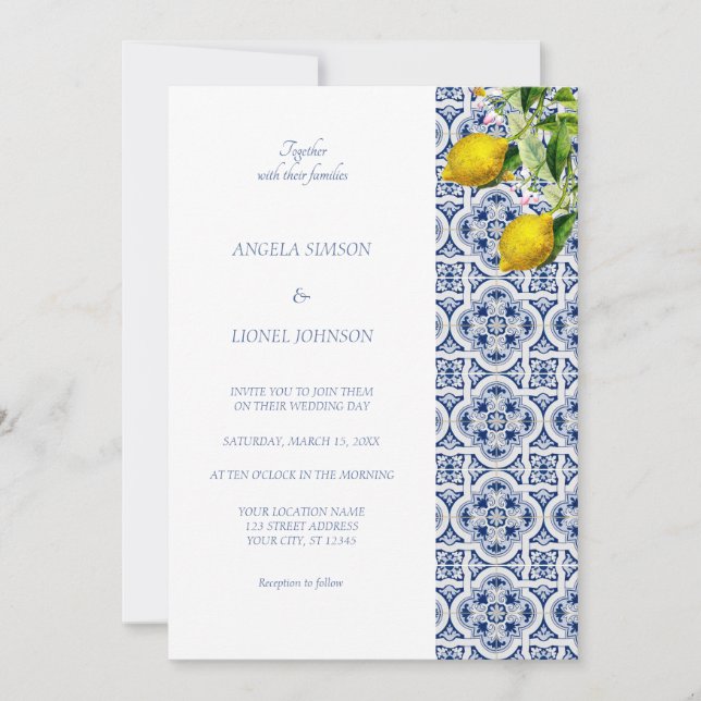 Invitation Côte d'Amalfi Carreaux de citron Italie (Devant)