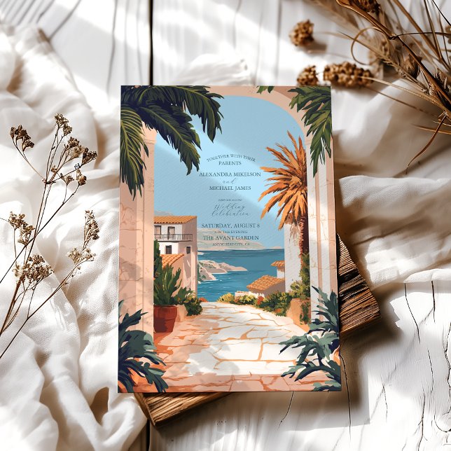 Invitation Côte d'Amalfi | Mariage Carreaux méditerranéens (Créateur téléchargé)