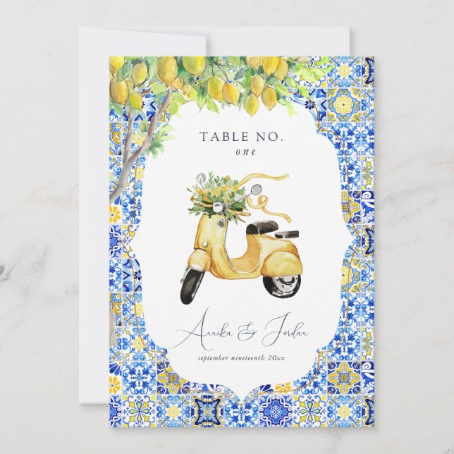 Invitation Côte d'Amalfi | Mariage de carreaux de citron médi (Devant)
