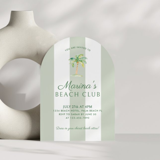 Invitation Côté Vert Tailles Palm Beach Anniversaire Arc (Créateur téléchargé)