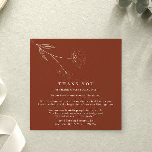 Invitation Coton Boho Terracotta Indie moderne merci