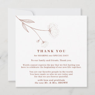 Invitation Coton Boho Terracotta Indie Simple merci