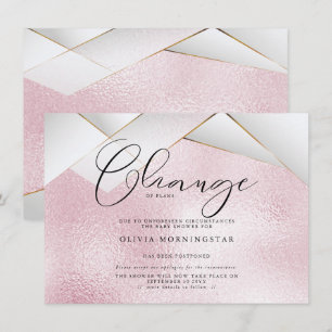 Invitation Coton Candy rose Pearl Facettes Douche reportée