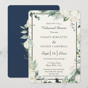 Invitation Coton d'eucalyptus   Dîner de répétition en feutre